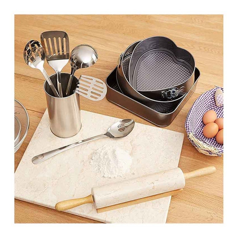 Set 3 Molde De Corazon Desmontable Antiadherente Torta Pan