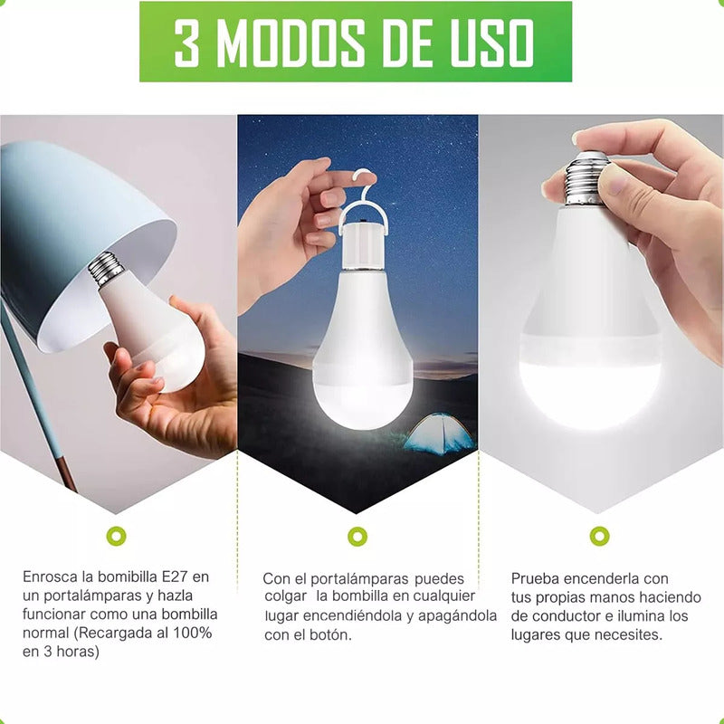 Pack X4 Ampolleta Led E27 Usb Pack X4 Ampolleta 10w Usb Pack Ampolletas Led X4 Emergencia Arcashopping Pack X4 Ampolleta Recargable Ampolleta E27 Ampolleta Usb 10w