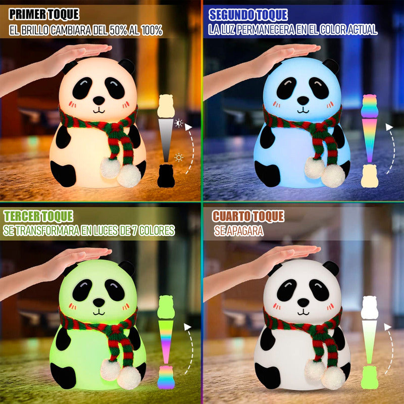 Lampara De Mesa Lampara Mesa Panda Lampara De Silicona Panda