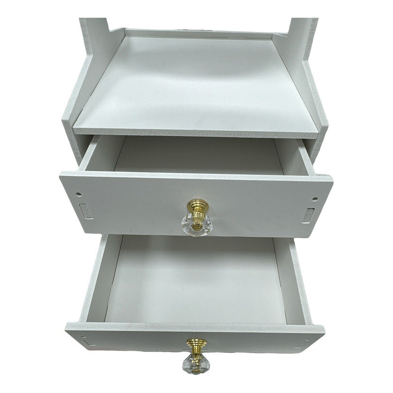 Organizador De Maquillaje Con Espejo Organizador Joyero Color Blanco