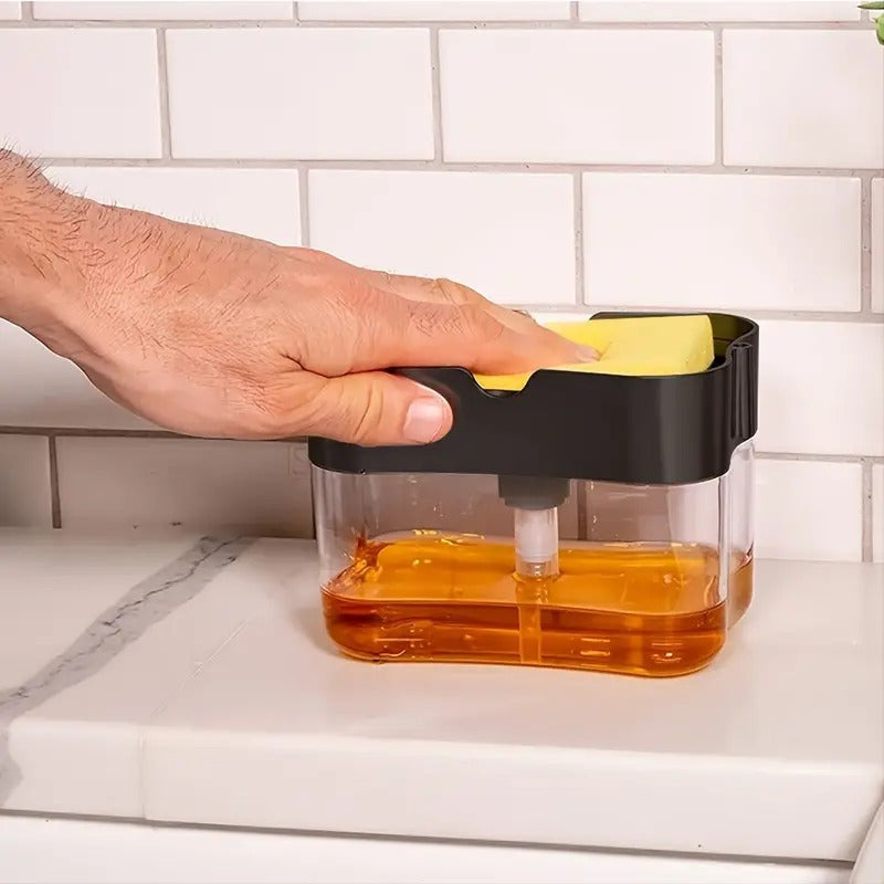 Dispensador De Jabón Lavalozas Con Esponja Cocina Lavaplatos