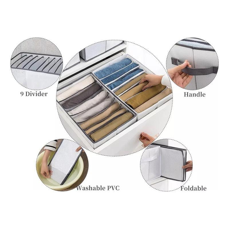 Pack X3 Organizador De Ropa 9 Divisores Ropa Interior