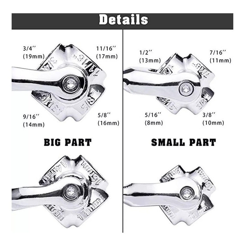 Llave Universal Multifuncion 48 En 1 Llave Zocalo Giratoria