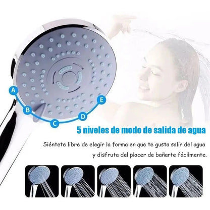 Set Ducha Con Manguera Y Soporte Ducha 5 Niveles