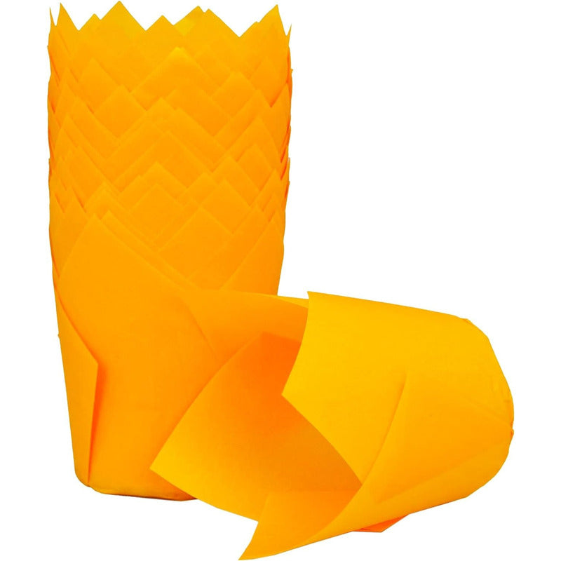 Pack 24 Capsulas De Papel Para Muffins Tulipán Molde Cupcake