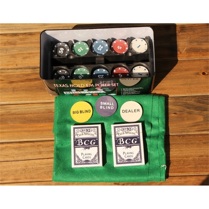 Pack X2 Set Poker Juego De Mesa 200 Fichas Naipes Fichas Pok