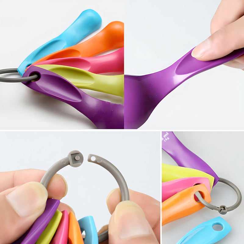 5 Cucharas Medidoras Cocina Repostería Medida Tazas Color Variado