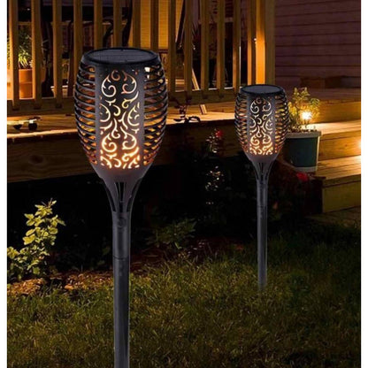 Estaca Solar Led Faroles Exterior Jardin Antorcha Estaca