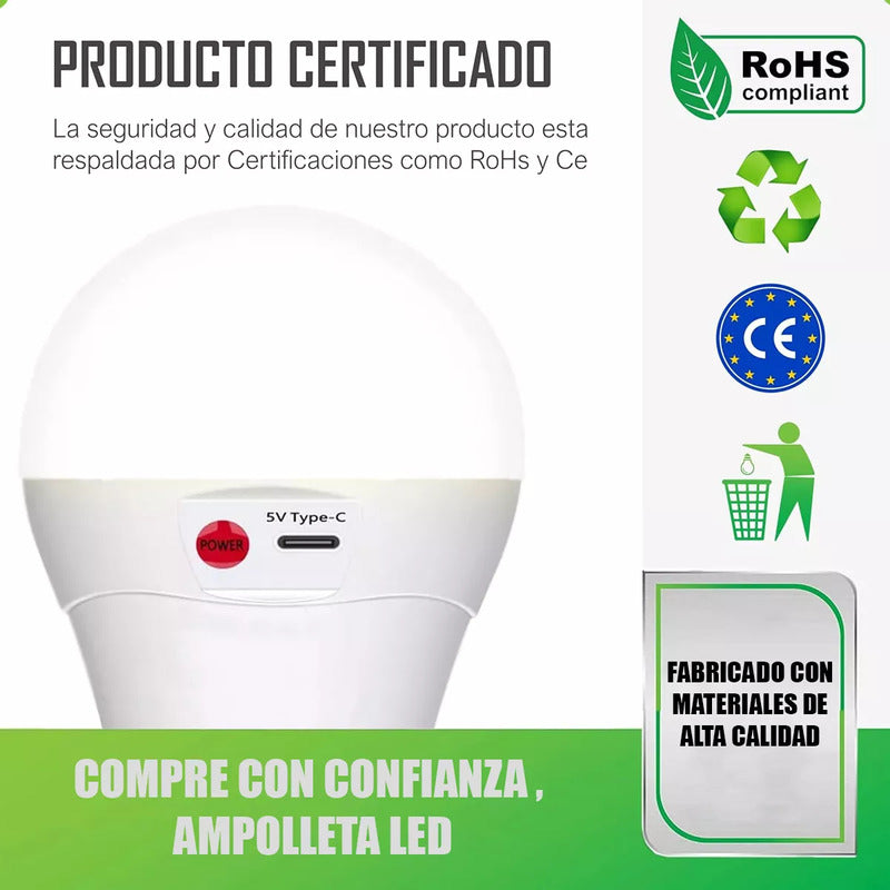 Pack X4 Ampolleta Led E27 Usb Pack X4 Ampolleta 10w Usb Pack Ampolletas Led X4 Emergencia Arcashopping Pack X4 Ampolleta Recargable Ampolleta E27 Ampolleta Usb 10w