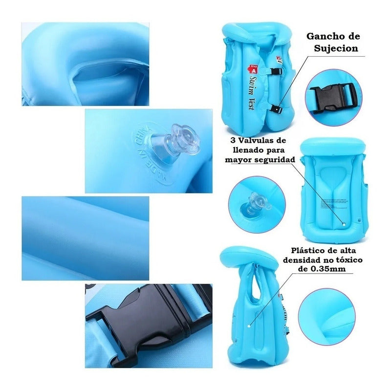 Flotador Niño Flotador Niña Chaleco Inflable Para Piscinas L