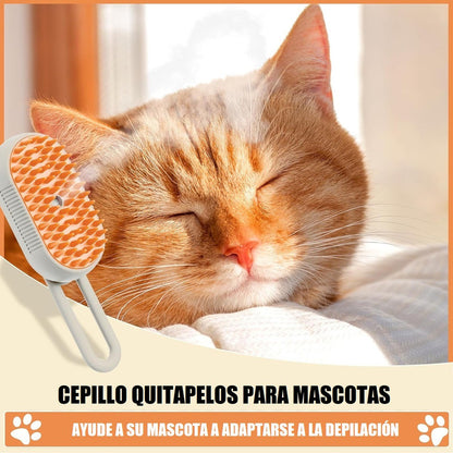 Pack X2 Cepillo Vapor Gato Quita Pelos Mascotas Peine Vapor