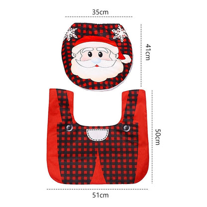 Set Fundas Para Baño De Navidad 2 Piezas Fundas Navideñas