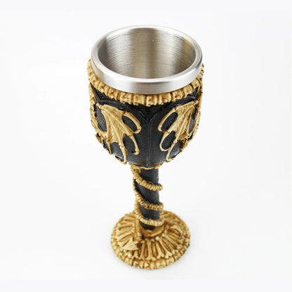 Copa Caliz Dragon Esqueleto Copa Vikingo Gotica Resina