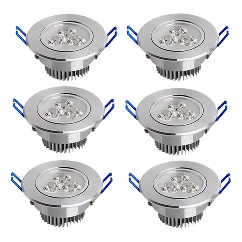 Pack X6 Lampara Led Embutido Pack X6 Ampolletas Luminaria 3w Pack X6 Foco Led Embutido Luminaria Led 3w Focos Embutidos