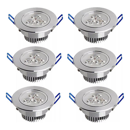 Pack X6 Lampara Led Embutido Pack X6 Ampolletas Luminaria 3w Pack X6 Foco Led Embutido Luminaria Led 3w Focos Embutidos