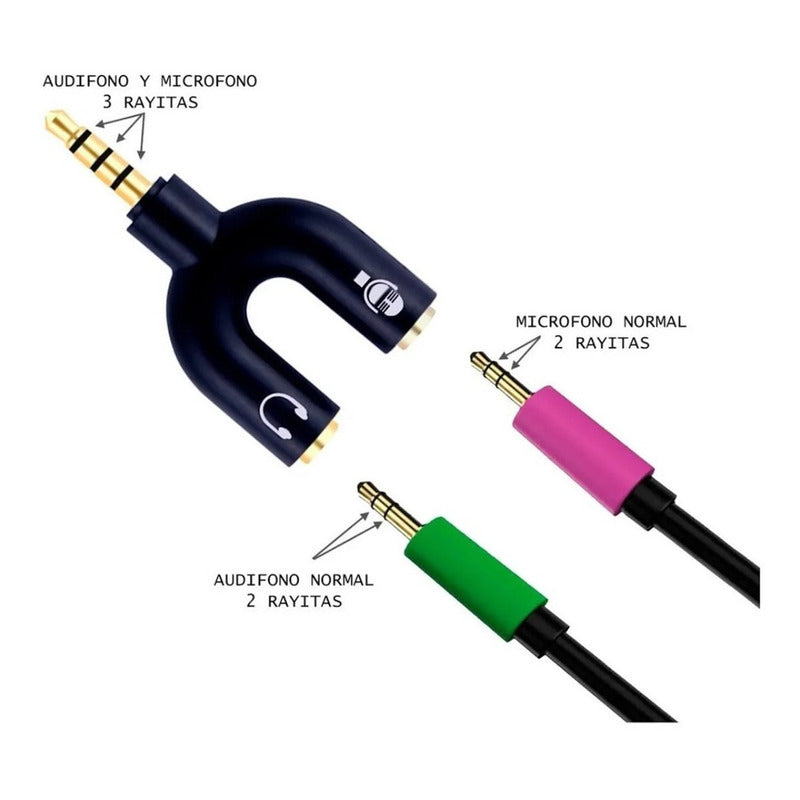 Adaptador Audio Microfono Ps4 Audifono Adaptador Doble Ps4