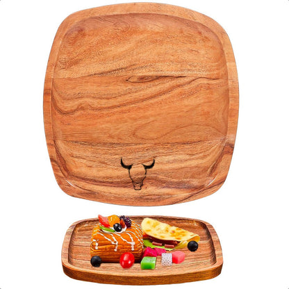 Plato Madera Acacia Plato Wayu Plato De Madera 25cm Bandeja