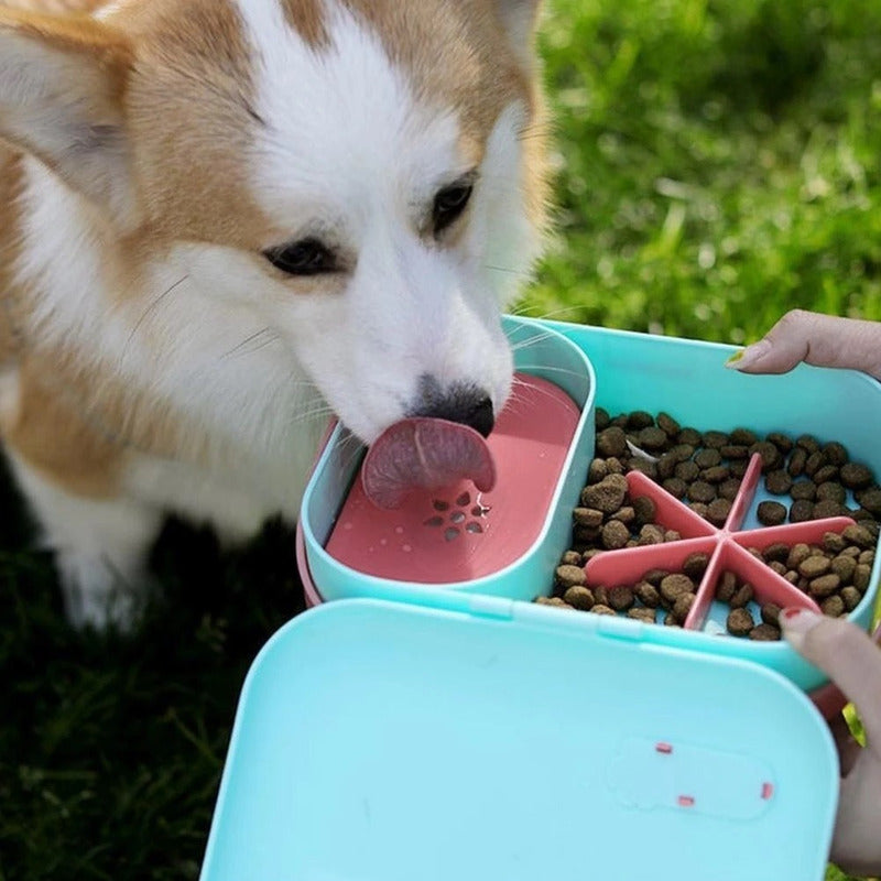 Lonchera Para Perros Portátil Dispensador Comida Bebedero