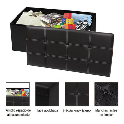 Puff Organizador Taburete Plegable Banco Organizador Baúl