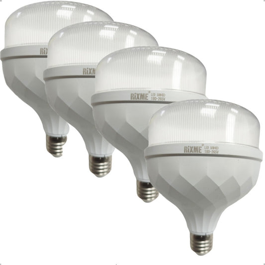 Pack X4 Ampolletas Led Luz Fría E27 Ampolleta Led 50w