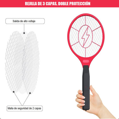 X3 Raqueta Mata Mosca Zancudos Raqueta Matamoscas Electrico
