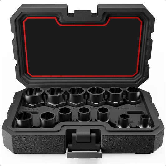 Set Dados Extractores Pernos Y Tuercas 13 Pcs 1/4  A 19mm