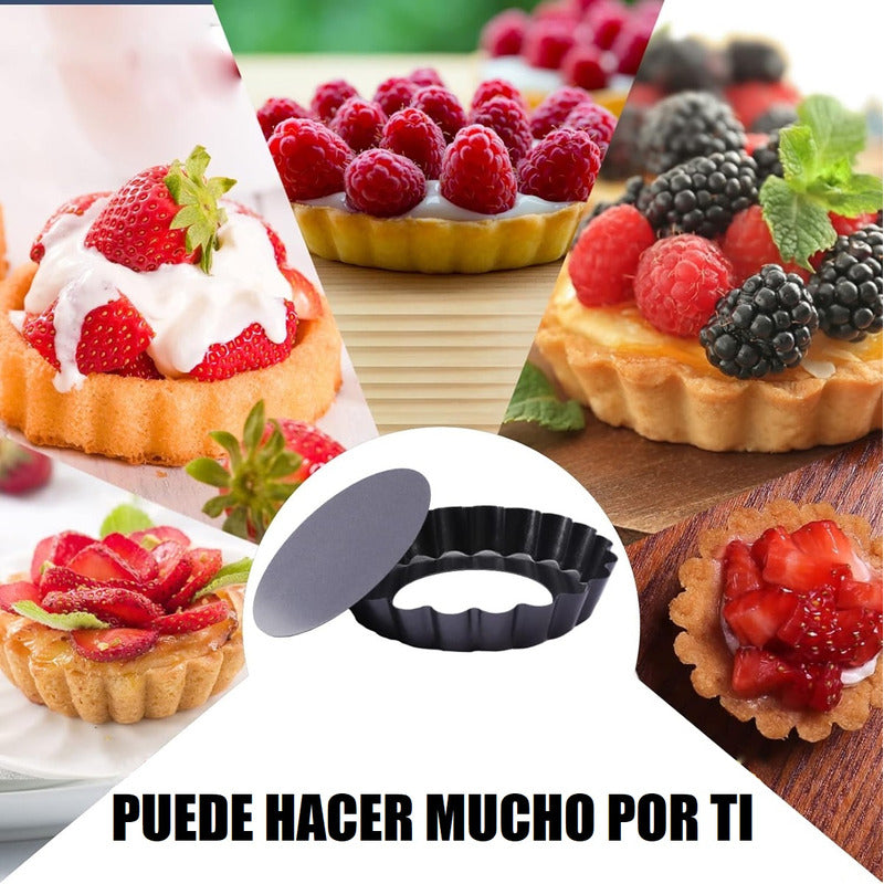 Pack X24 Moldes Mini Tartaleta Individual Desmontable Tarta
