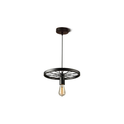 Lampara Colgante Rueda De Hierro Arcashopping Color Negro 220v Lampara Moderna De Techo Lampara Vintage