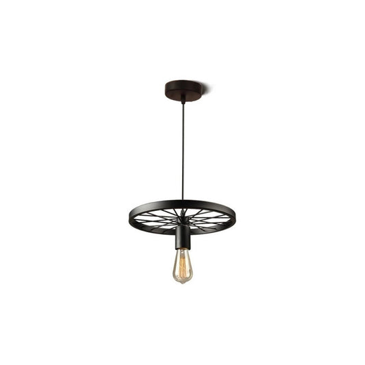 Lampara Colgante Rueda De Hierro Arcashopping Color Negro 220v Lampara Moderna De Techo Lampara Vintage
