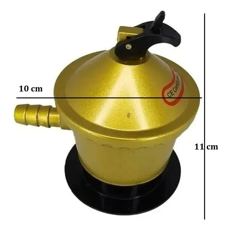 Kit Regulador Válvula De Gas Licuado+manguera Gas+abrazadera