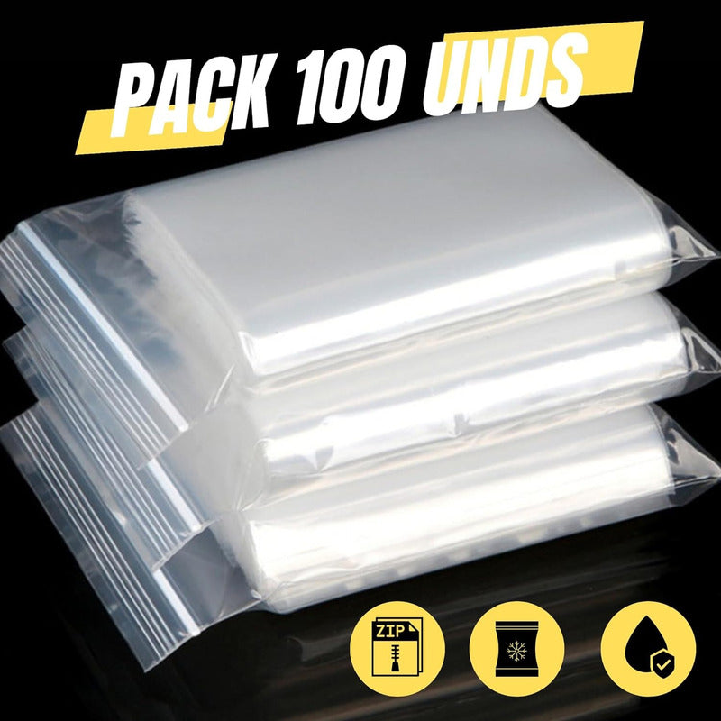 Pack 100 Bolsas Herméticas Transparente 17x24cm Bolsa Plasti