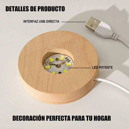 Pack X2 Lámparas De Cristal 3d Lámparas Led Bola De Cristal