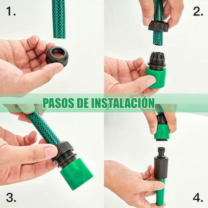 Manguera De 1/2 Pulgada Reforzada 20 Metros Con Accesorios Color Verde