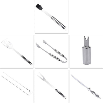 Kit Parrillero 18 Pcs Herramientas Para Asado Acero Inoxidab