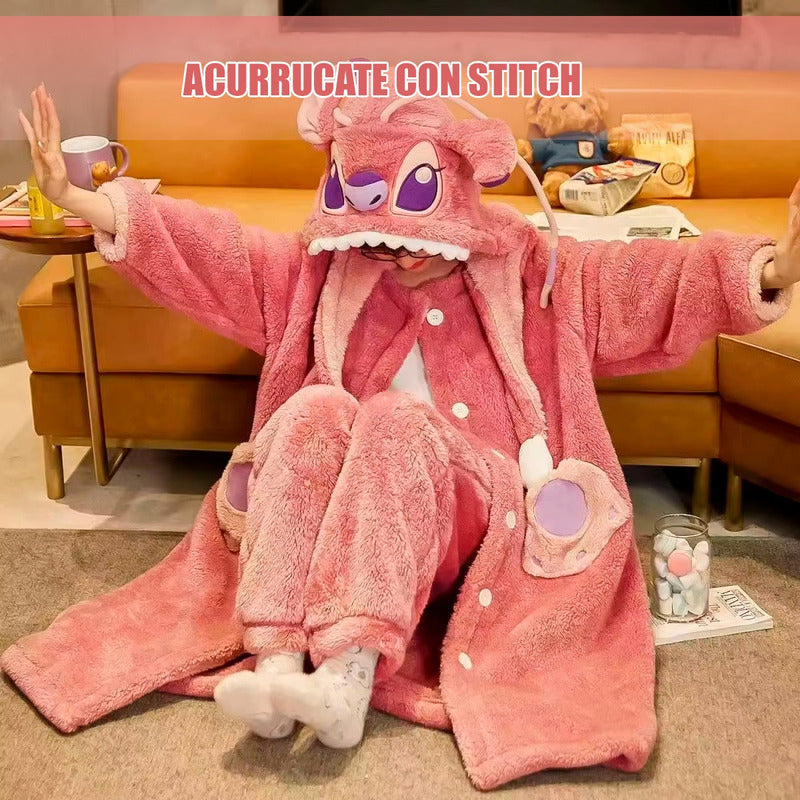 Polerones Chiporro Pijama De Invierno Poleron Invierno Disfraz De Stitch Rosa Adulto Poleron Con Capucha Polerones Invierno Pijama Chiporro Con Diseño