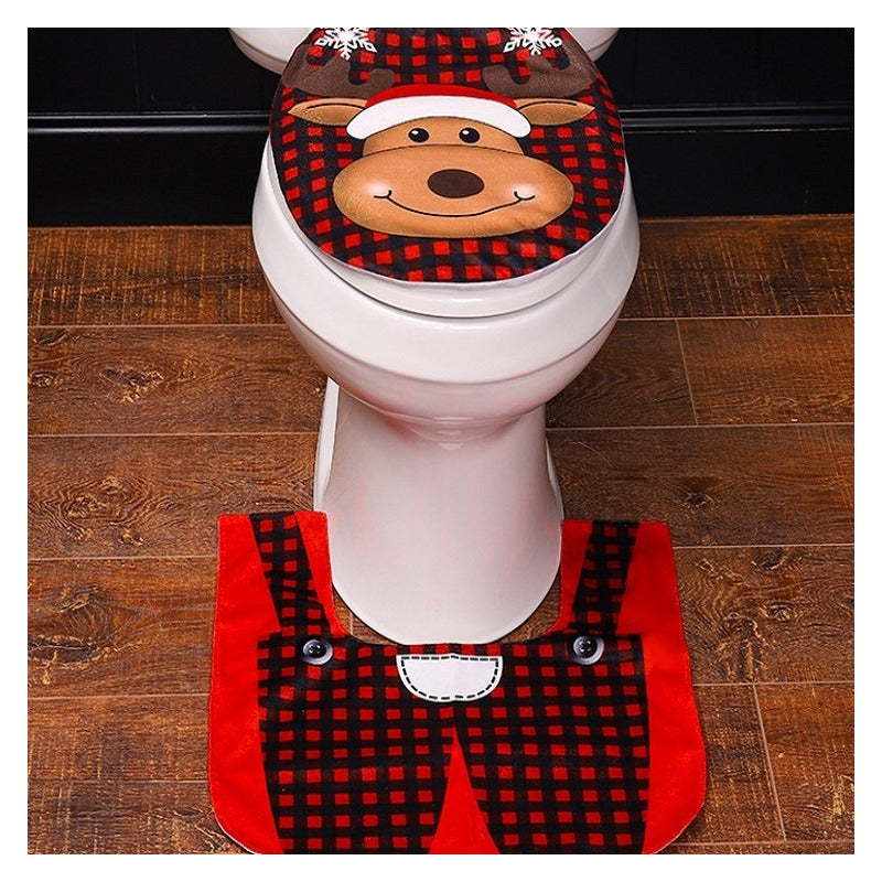 Set Fundas Para Baño De Navidad 2 Piezas Fundas Navideñas