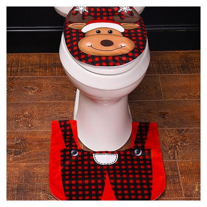 Set Fundas Para Baño De Navidad 2 Piezas Fundas Navideñas