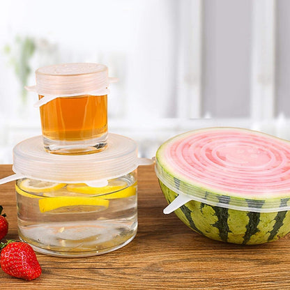Set 6 Tapas De Silicona Adaptable Para Alimentos Reutilizabl