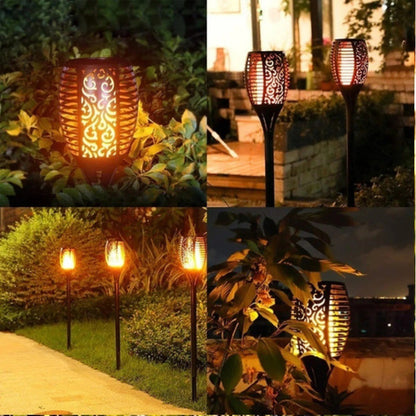 Estaca Solar Led Faroles Exterior Jardin Antorcha Estaca
