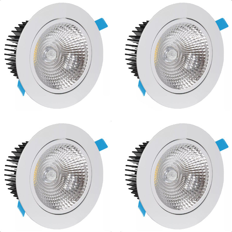 Pack X4 Focos Led Embutidos Luz Fria Luces Led Foco Led 16w