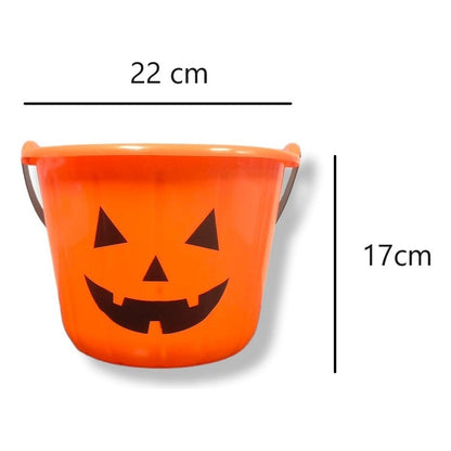 Cubo Calabaza Grande Dulces Halloween Balde Dulce O Truco