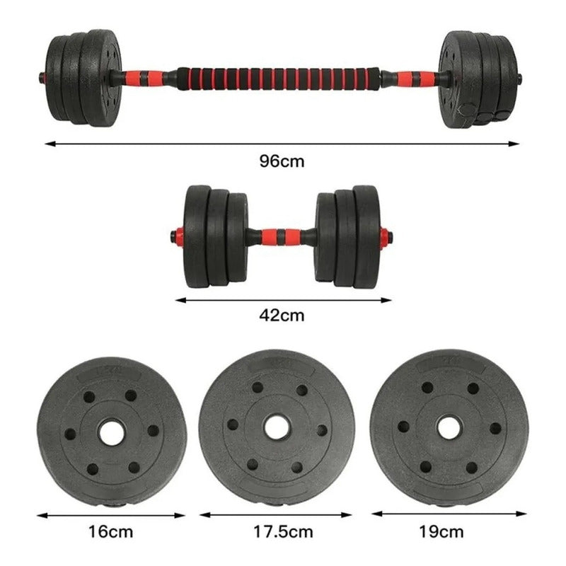 Set De Pesas Ajustable Mancuerna Pack Mancuernas 20kg Pesa