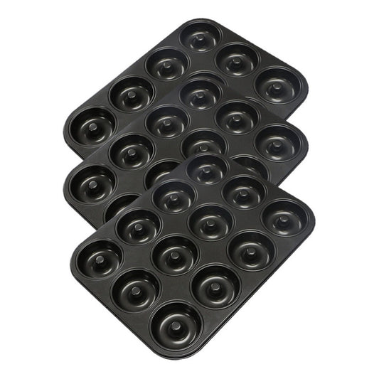 Pack X3 Molde Queques Antiadherente 12 Rosquillas Tortas