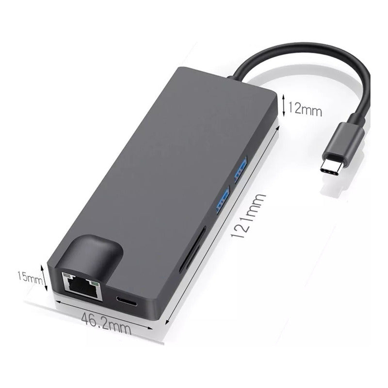Multi Puerto Usb Hub Tipo C Adapta Usb Ethernet Hdmi Sd Vga