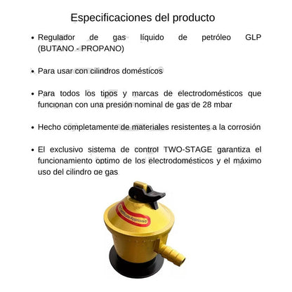 Kit Regulador Válvula Certificado+manguera Gas+abrazadera