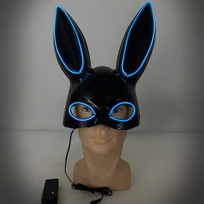 Mascara Conejita Negra Plastica Mascara Con Luces Led Coneja Haloween Arcashopping Mascara De Conejita Con Luces Mascara Para Halloween Disfraz