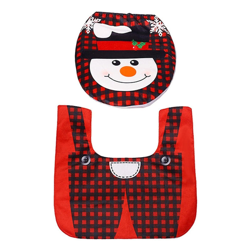 Set Fundas Para Baño De Navidad 2 Piezas Fundas Navideñas