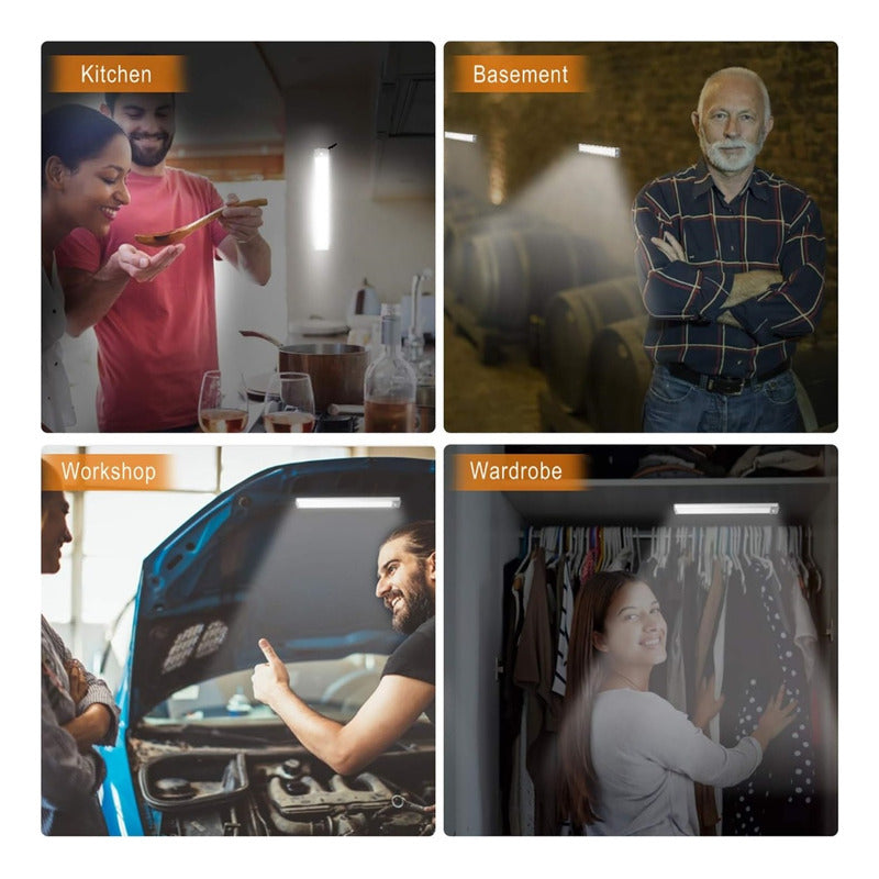 Pack X2 Luz Led Con Sensor Movimiento Barra Closet Baño Coci