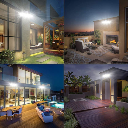 Pack X2 Focos Solar Led Exterior Foco Solar Con Sensor 74led