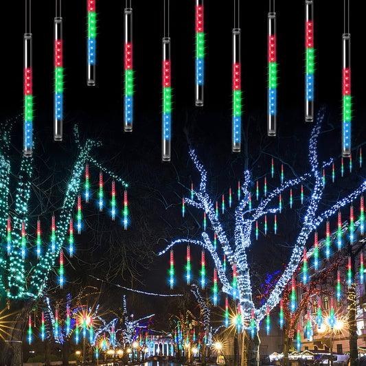 Luces Lluvia De Meteoritos Luces Guirnalda Luces Led Navidad Arcashopping Lluvia De Meteorito Decorativa Navidad Multicolor Cadena De Luces 8 Tubos Cascada De Navidad